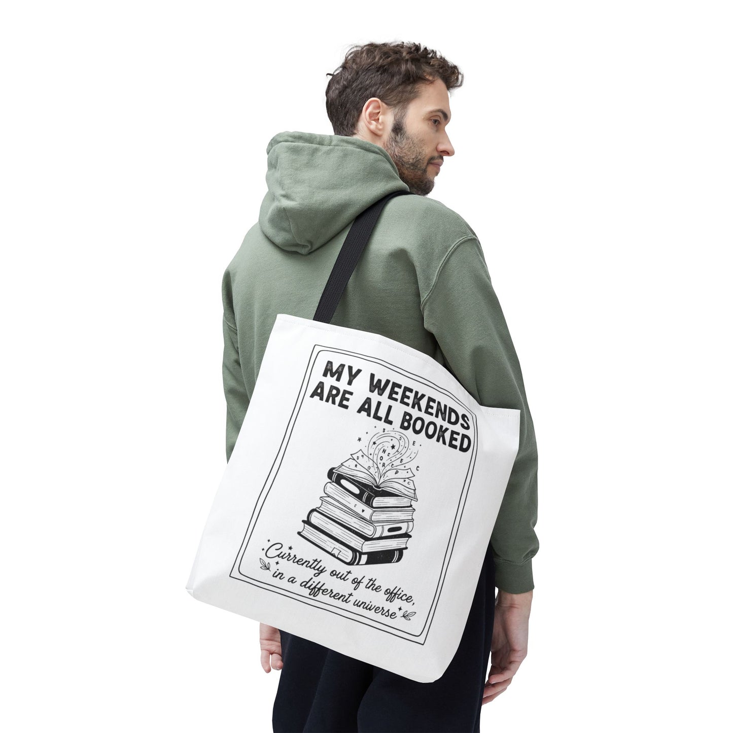 My Weekends Are All Booked Tote Bag | Funny Book Lover Gift | Bibliophile Aesthetic Canvas Bag | Literary Out of Office Tote