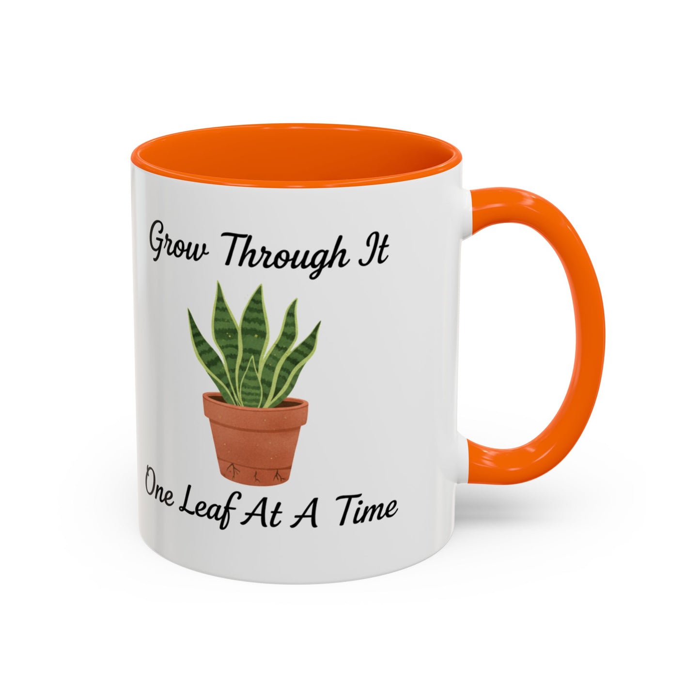 Grow Through It Coffee Mug “One Leaf At A Time” Plant Lover Ceramic Accent Mug