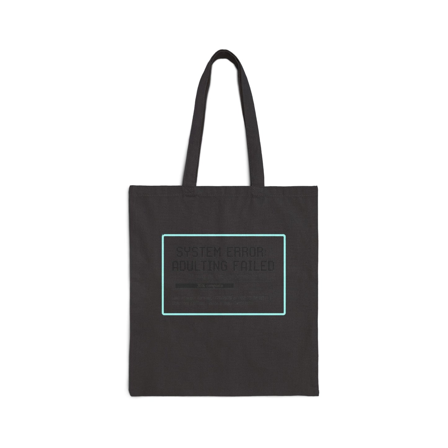 System Error: Adulting Failed Tote Bag | Funny Millennial Humor Canvas Bag | Retro Tech Aesthetic Student Gift