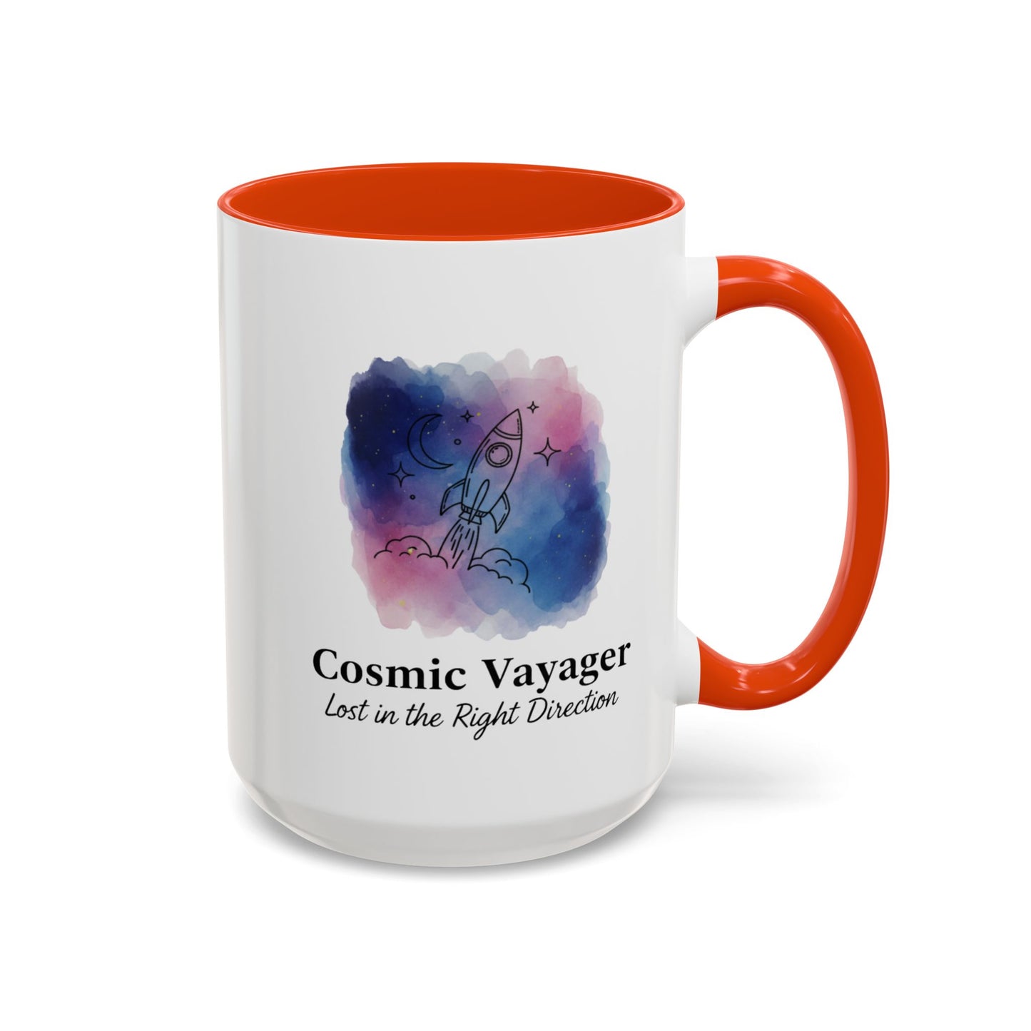 Cosmic Voyager Ceramic Coffee Mug – Space Rocket Art