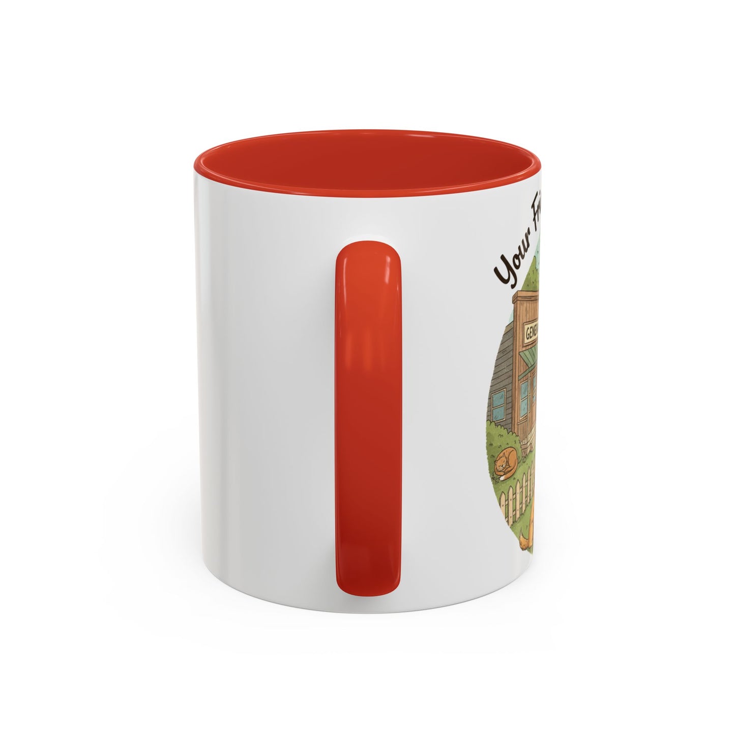 Cozy Neighborhood Coffee Mug Vintage Bike & Cottage Ceramic Accent Mug