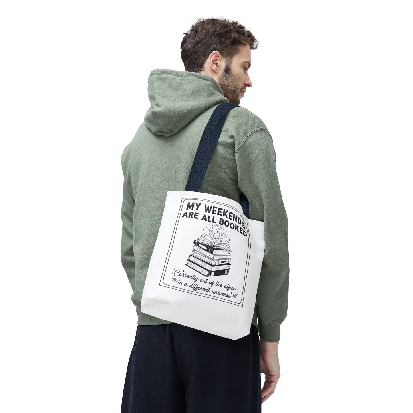 My Weekends Are All Booked Tote Bag | Funny Book Lover Gift | Bibliophile Aesthetic Canvas Bag | Literary Out of Office Tote