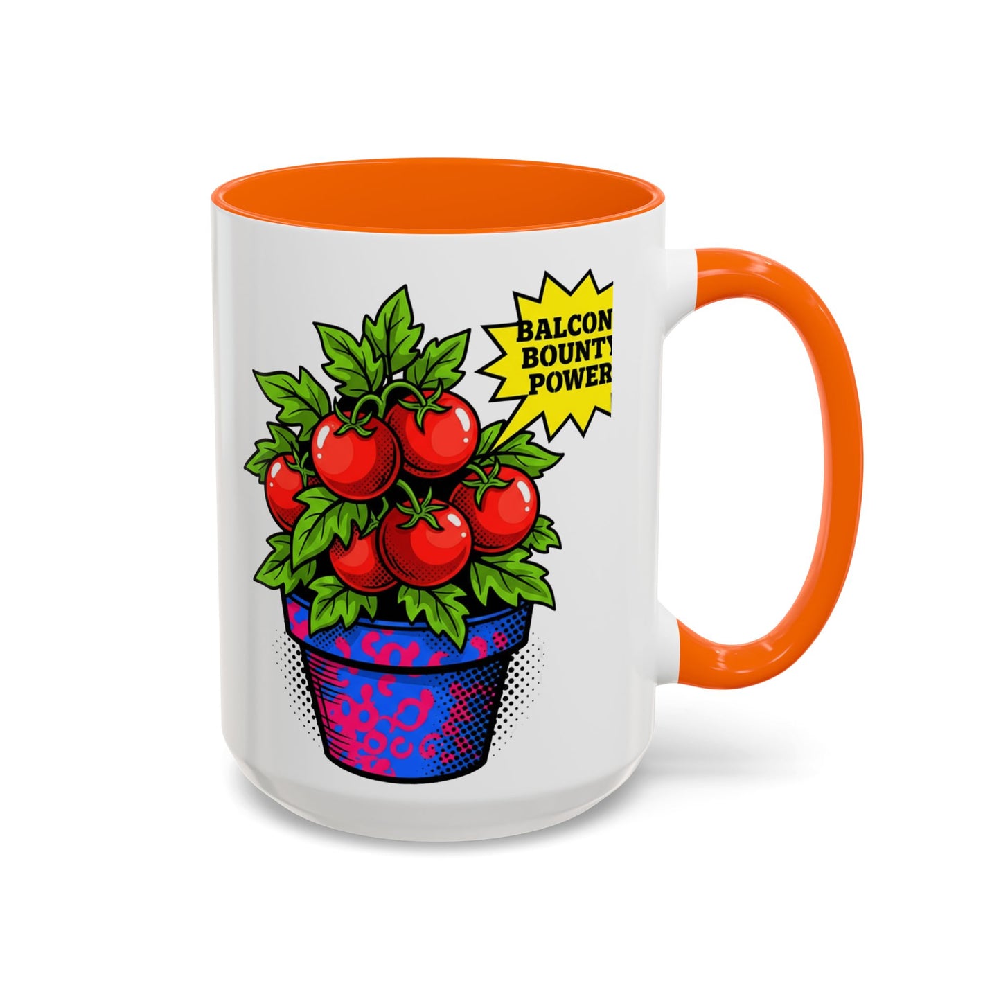 “Balcony Bounty Power!” Coffee Mug – Tomato Plant Garden Accent Mug