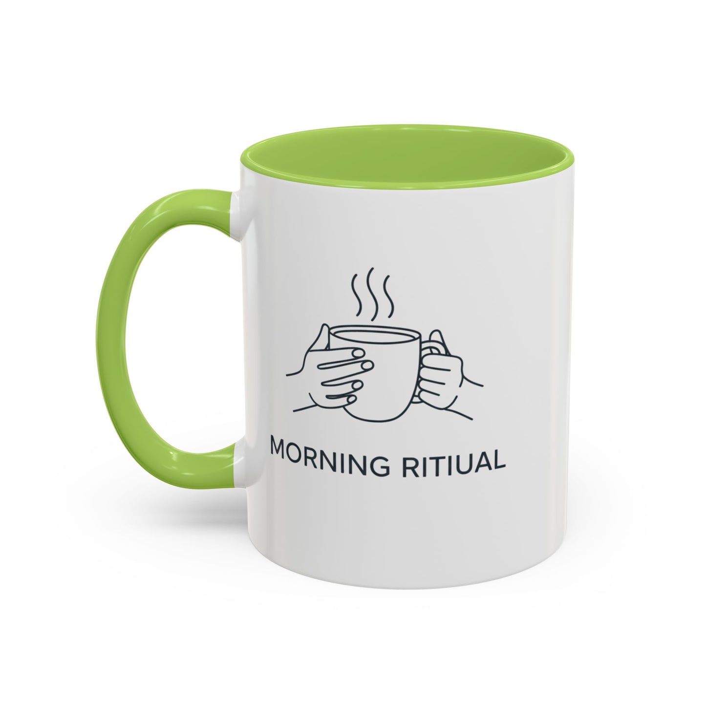 “Morning Ritual” Ceramic Coffee Mug, 11oz Accent Cup