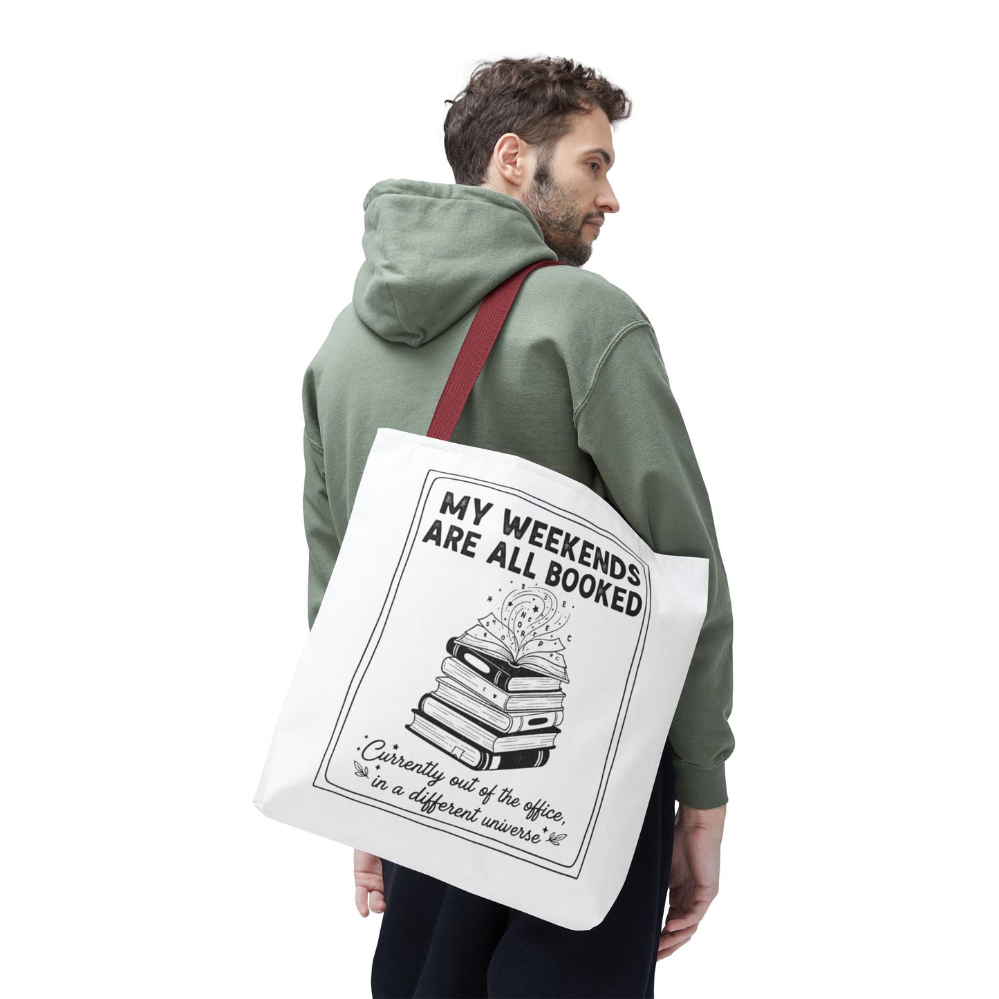 My Weekends Are All Booked Tote Bag | Funny Book Lover Gift | Bibliophile Aesthetic Canvas Bag | Literary Out of Office Tote