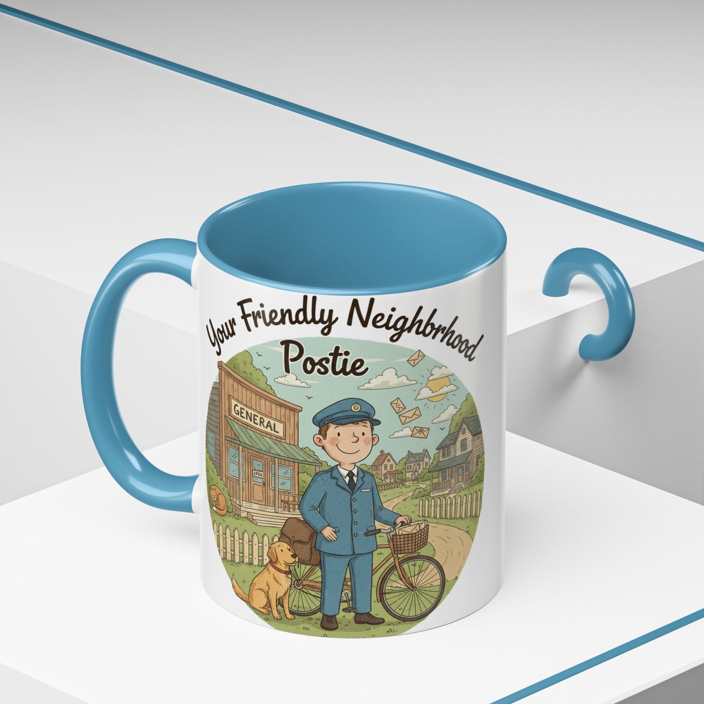 Cozy Neighborhood Coffee Mug Vintage Bike & Cottage Ceramic Accent Mug
