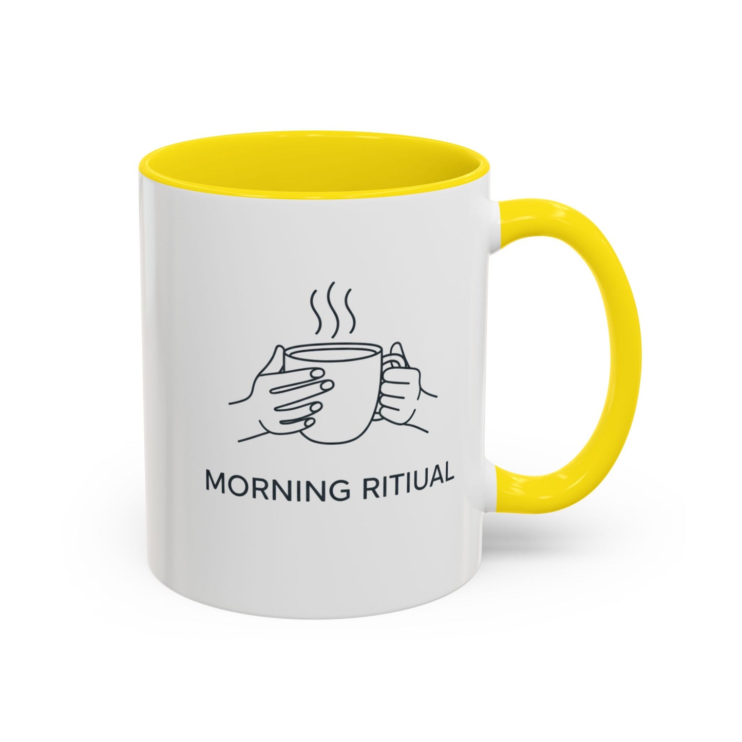 “Morning Ritual” Ceramic Coffee Mug, 11oz Accent Cup