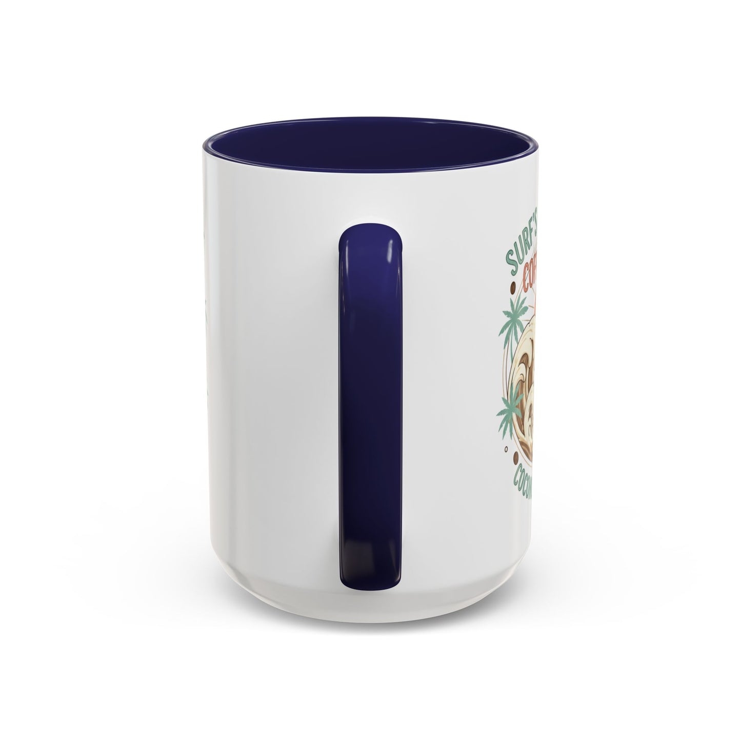 Coffee Mug “Surf’s Up Sunrise: Coconut & Caffeine” Tropical Surf Monkey Accent Mug