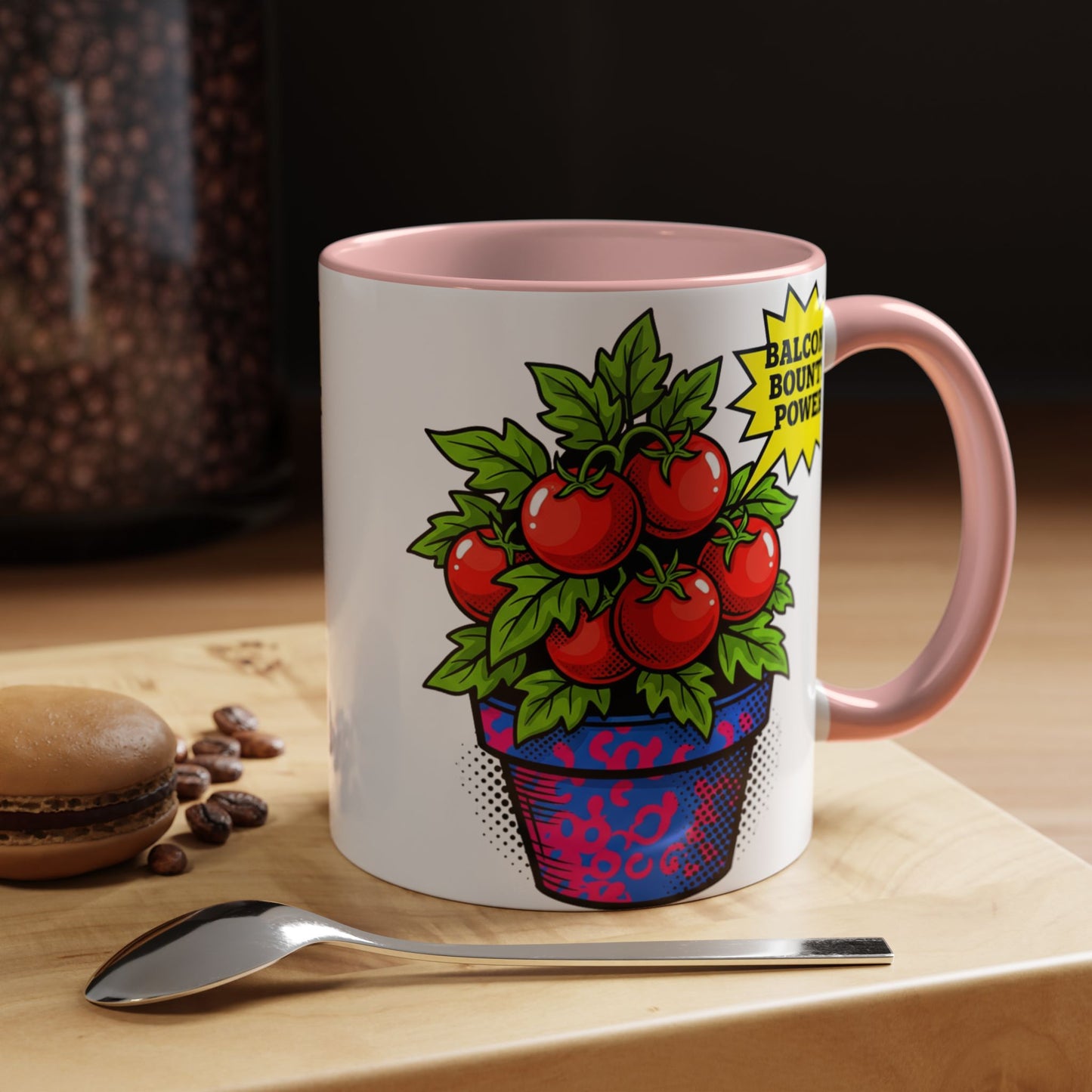 “Balcony Bounty Power!” Coffee Mug – Tomato Plant Garden Accent Mug