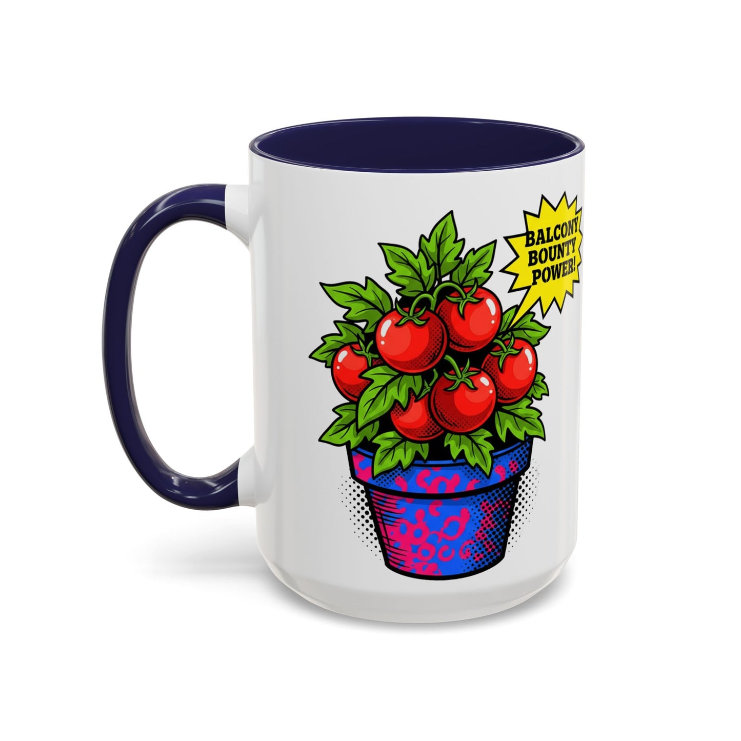 “Balcony Bounty Power!” Coffee Mug – Tomato Plant Garden Accent Mug