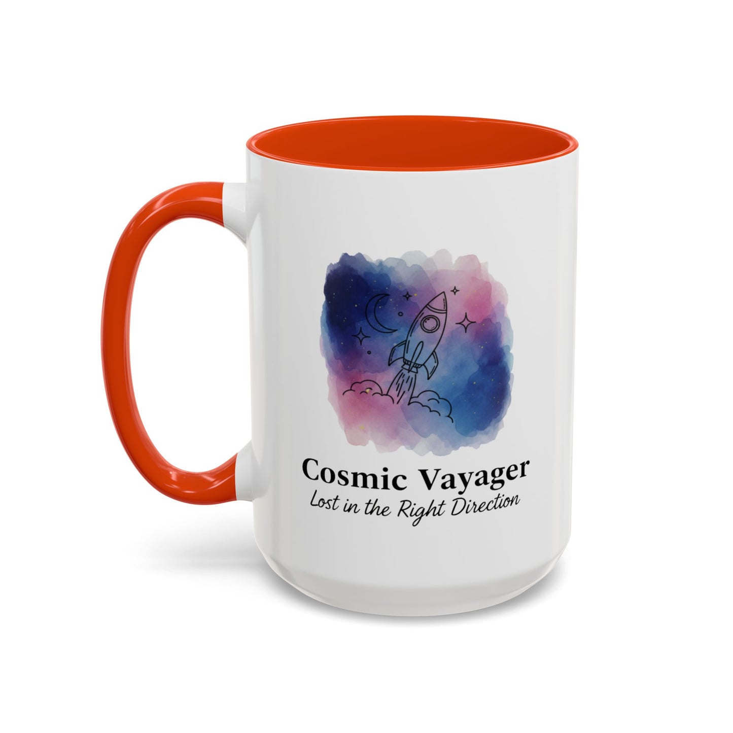 Cosmic Voyager Ceramic Coffee Mug – Space Rocket Art