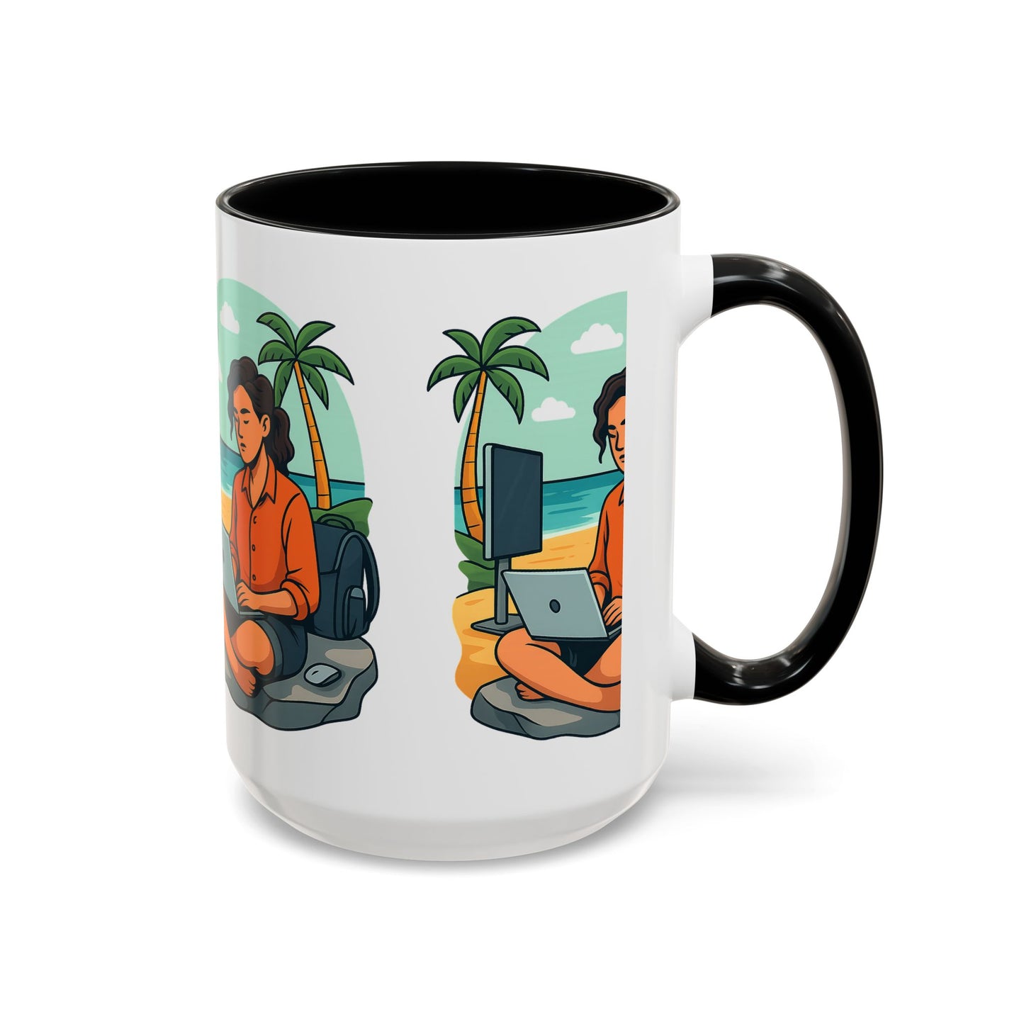 “Be Beautiful” Black-Trim Ceramic Coffee Mug
