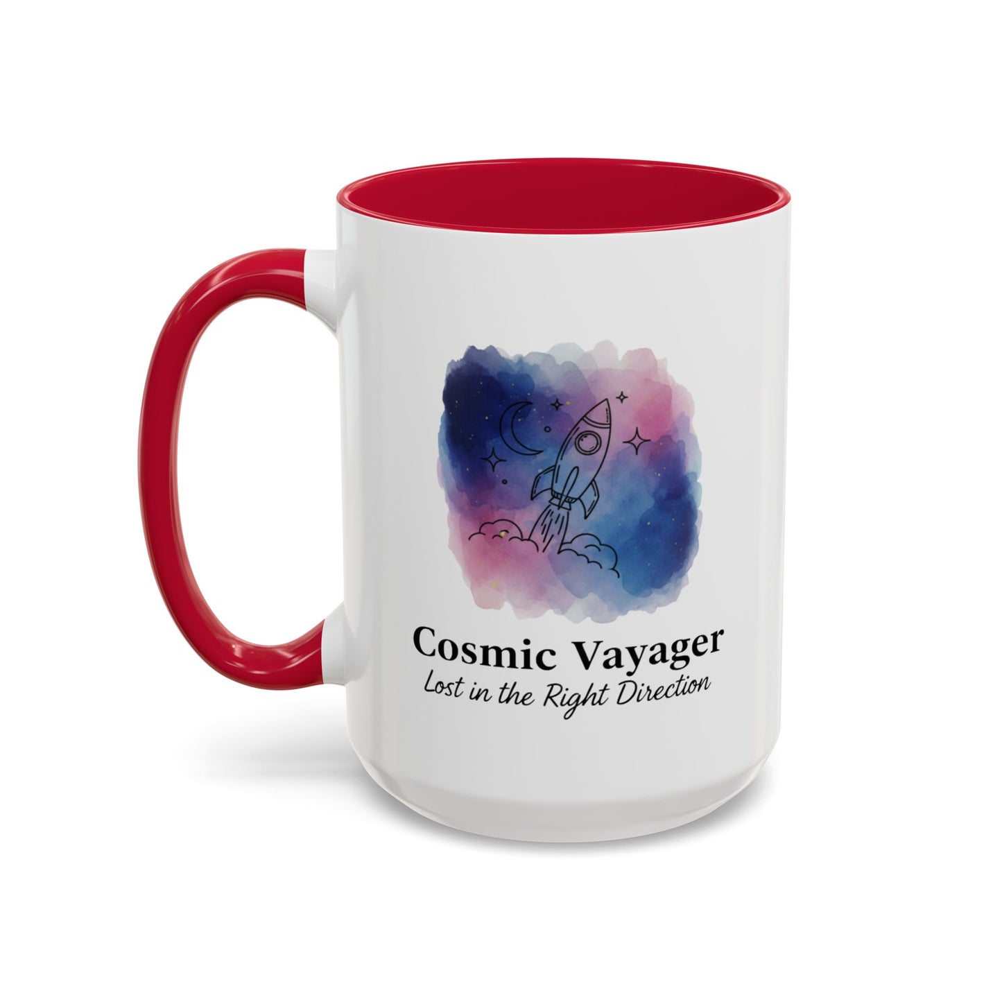 Cosmic Voyager Ceramic Coffee Mug – Space Rocket Art