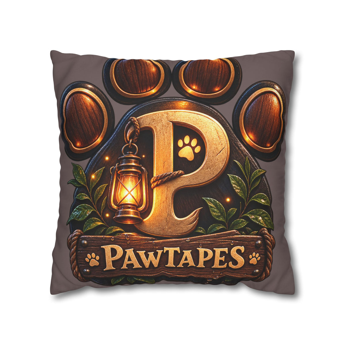PawTapes™ Paw Print Pillow Cover | Cozy Double-Sided Poly Canvas Cushion Case | Pet Lover Gift