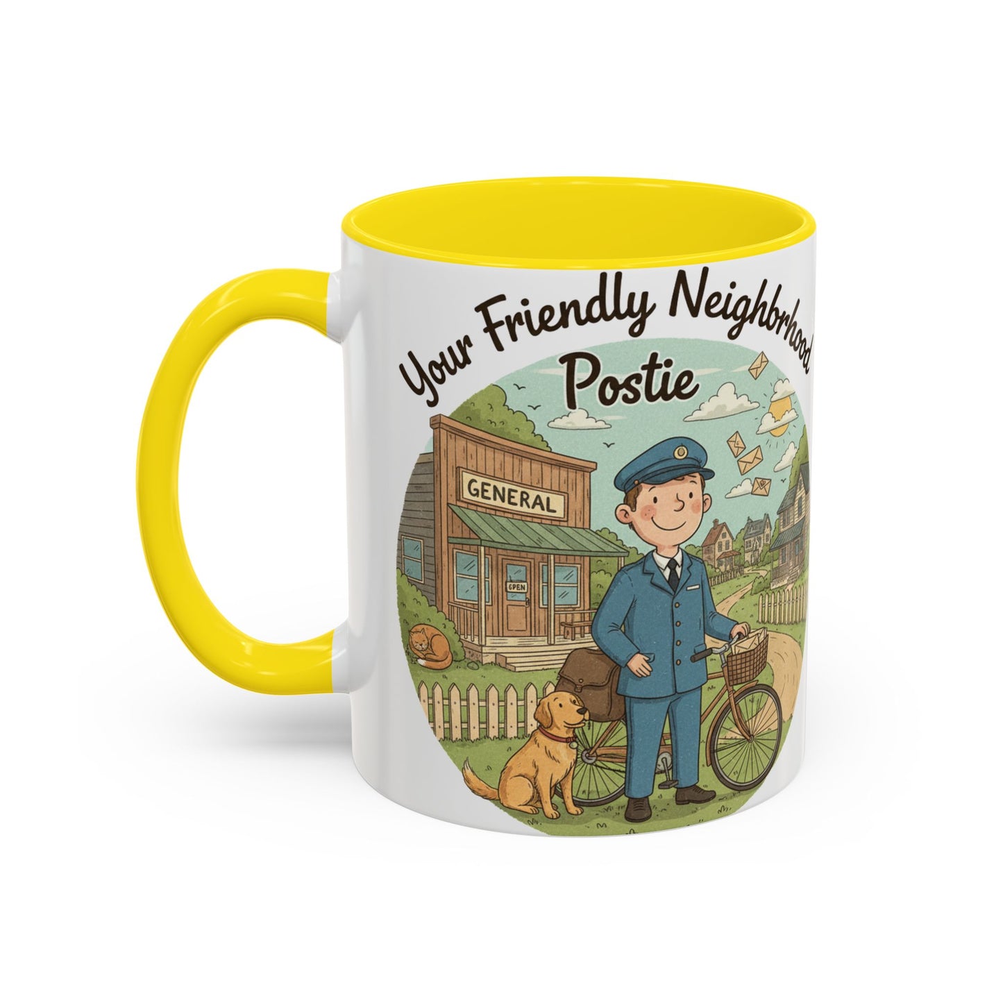 Cozy Neighborhood Coffee Mug Vintage Bike & Cottage Ceramic Accent Mug
