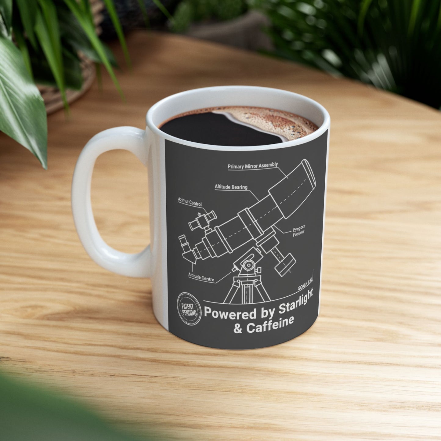 Astronomy Blueprint Coffee Mug Hubble Telescope Diagram Ceramic Mug