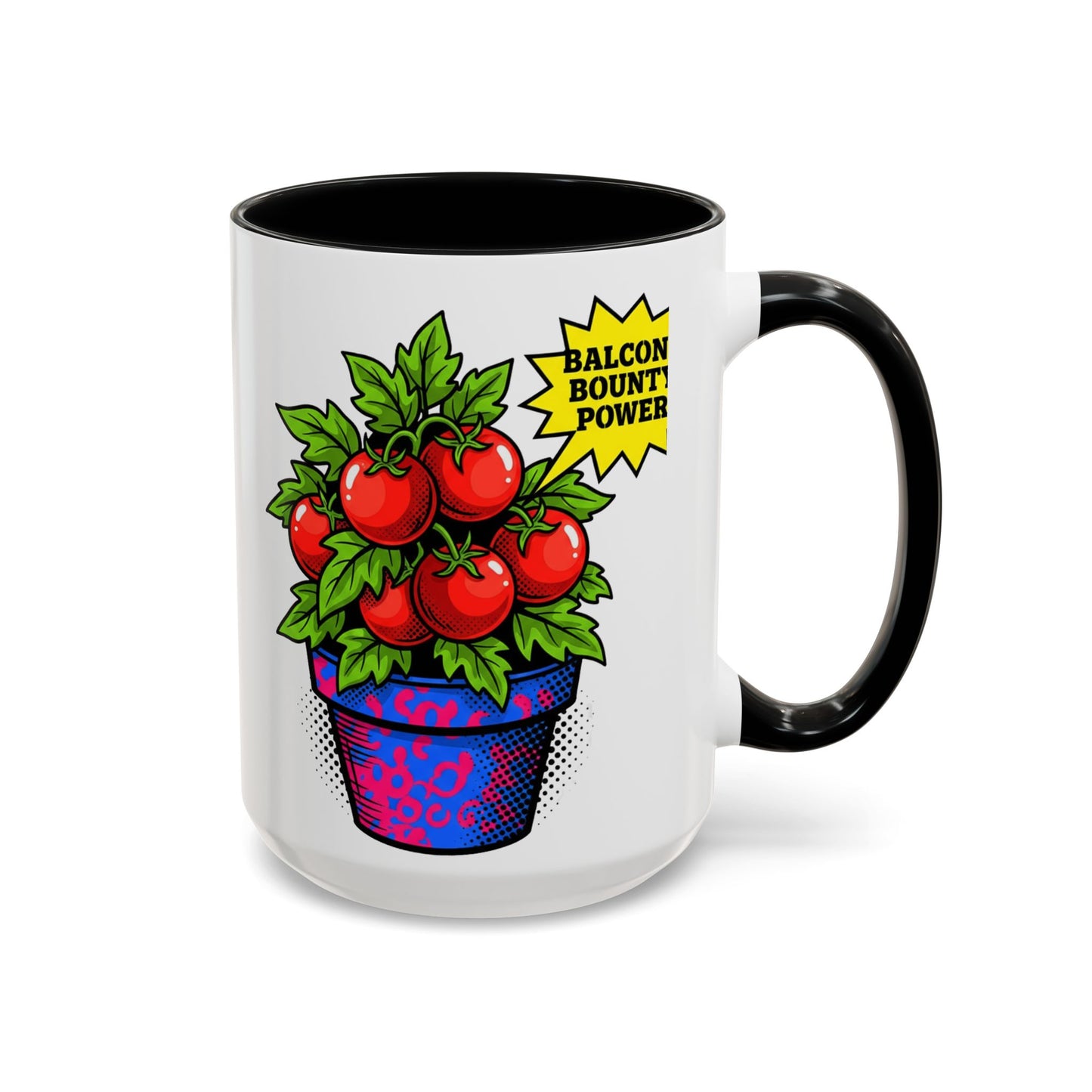 “Balcony Bounty Power!” Coffee Mug – Tomato Plant Garden Accent Mug