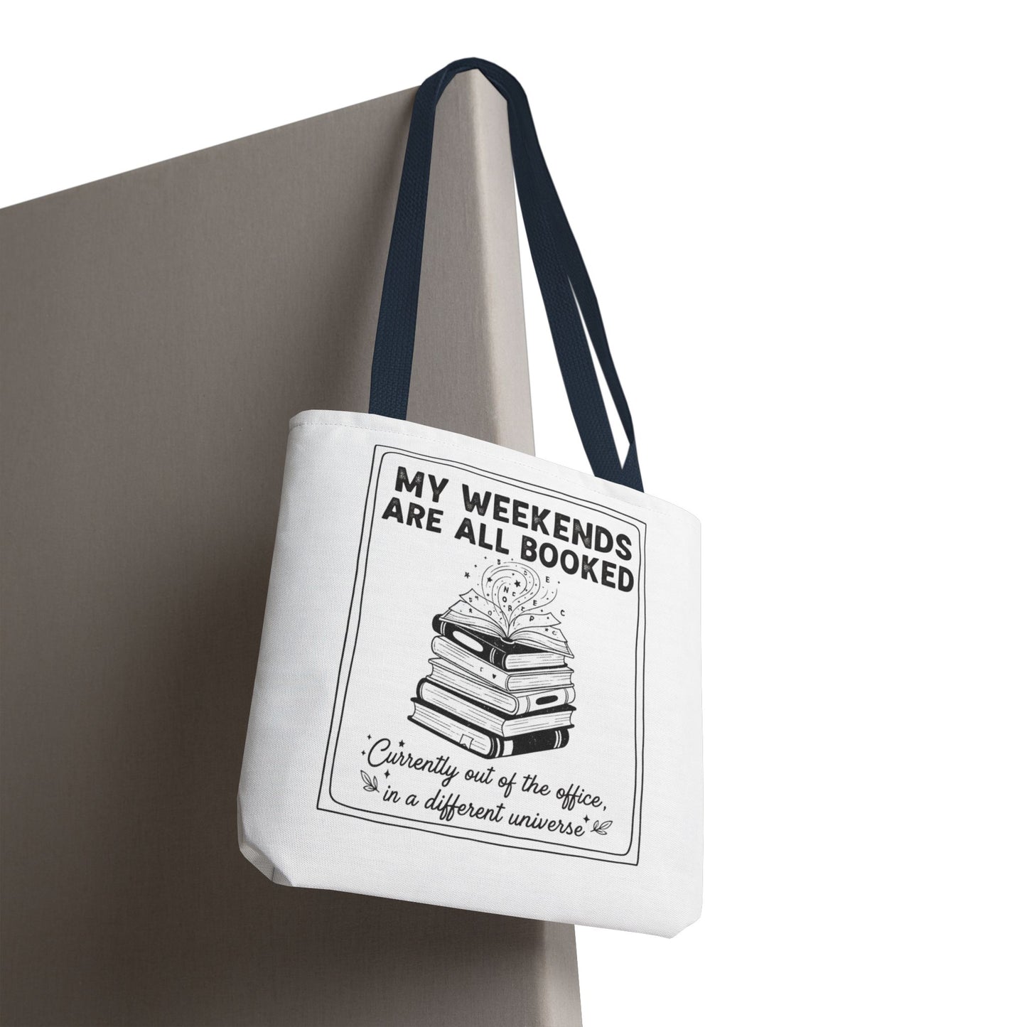 My Weekends Are All Booked Tote Bag | Funny Book Lover Gift | Bibliophile Aesthetic Canvas Bag | Literary Out of Office Tote