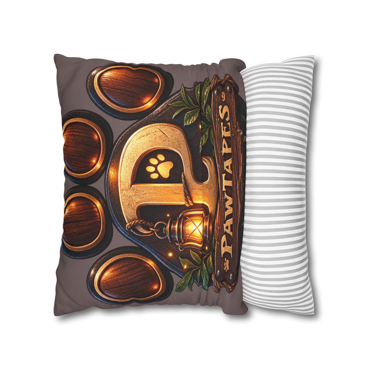 PawTapes™ Paw Print Pillow Cover | Cozy Double-Sided Poly Canvas Cushion Case | Pet Lover Gift