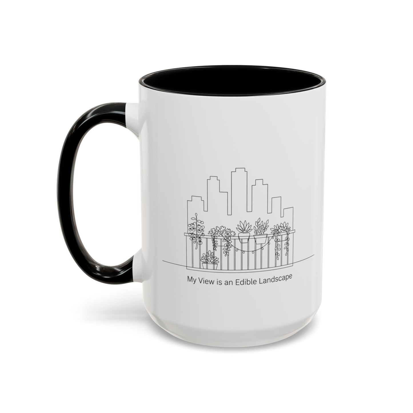 City Skyline Ceramic Coffee Mug, 11/15 oz Minimalist Design