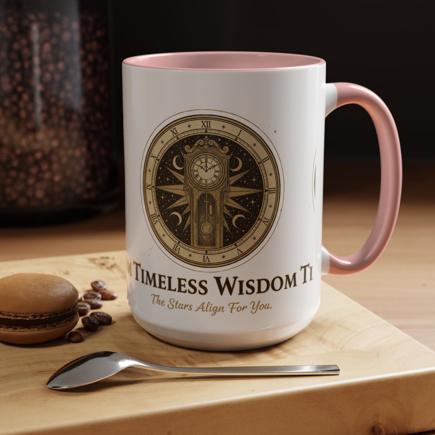 Vintage Celestial Clock Ceramic Coffee Mug | Timeless Wisdom Gift