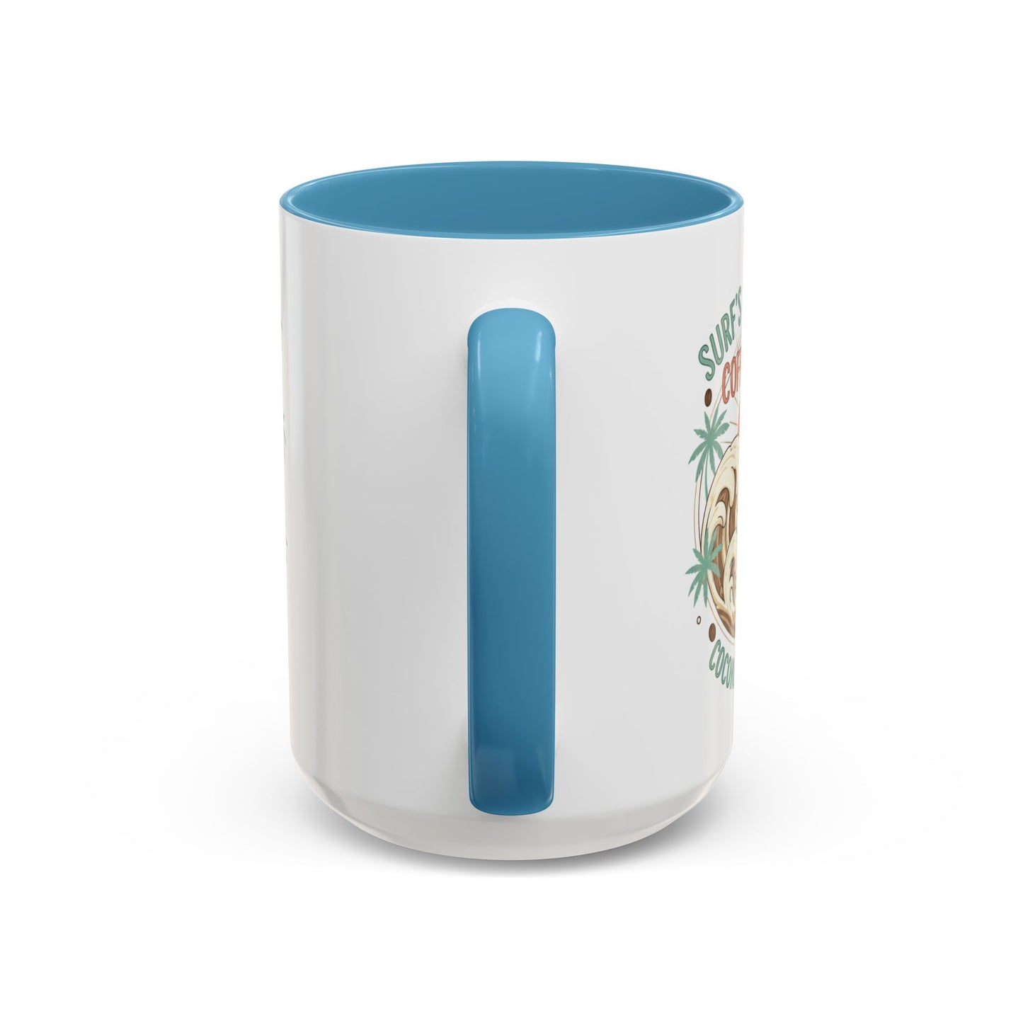 Coffee Mug “Surf’s Up Sunrise: Coconut & Caffeine” Tropical Surf Monkey Accent Mug