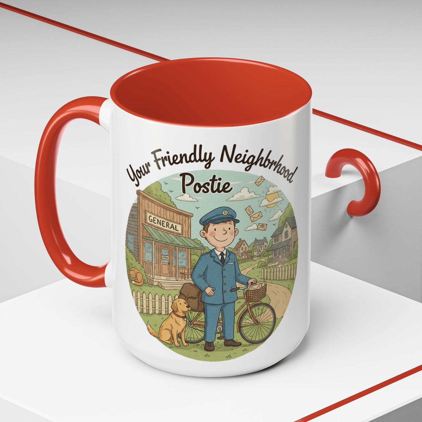 Cozy Neighborhood Coffee Mug Vintage Bike & Cottage Ceramic Accent Mug