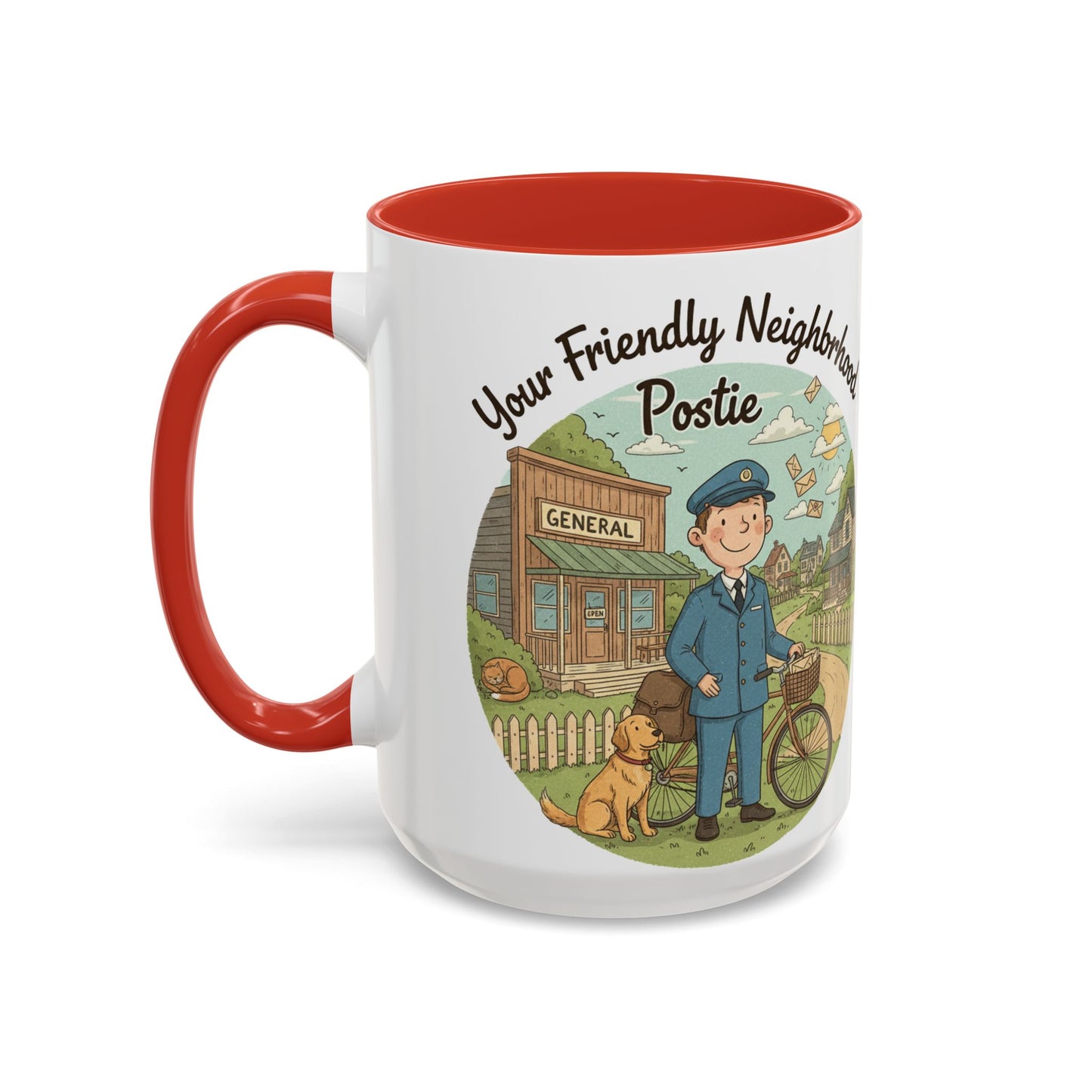Cozy Neighborhood Coffee Mug Vintage Bike & Cottage Ceramic Accent Mug
