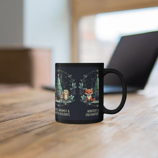 Enchanted Winter Fox & Owl Holiday Mug 'Winter's Whimsy & Enchanted Holidays'