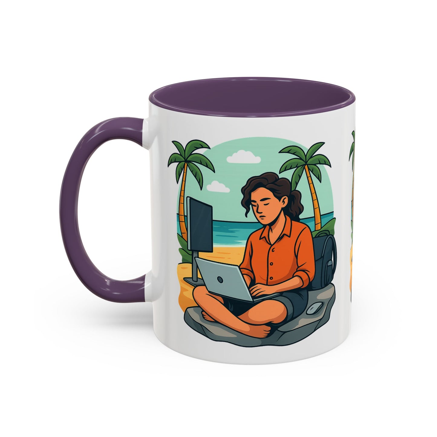 “Be Beautiful” Black-Trim Ceramic Coffee Mug