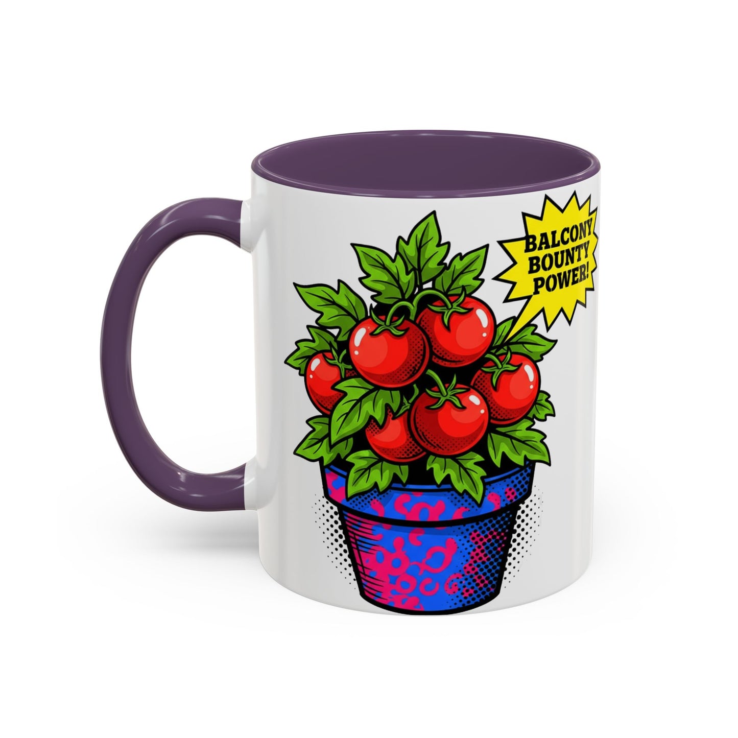 “Balcony Bounty Power!” Coffee Mug – Tomato Plant Garden Accent Mug