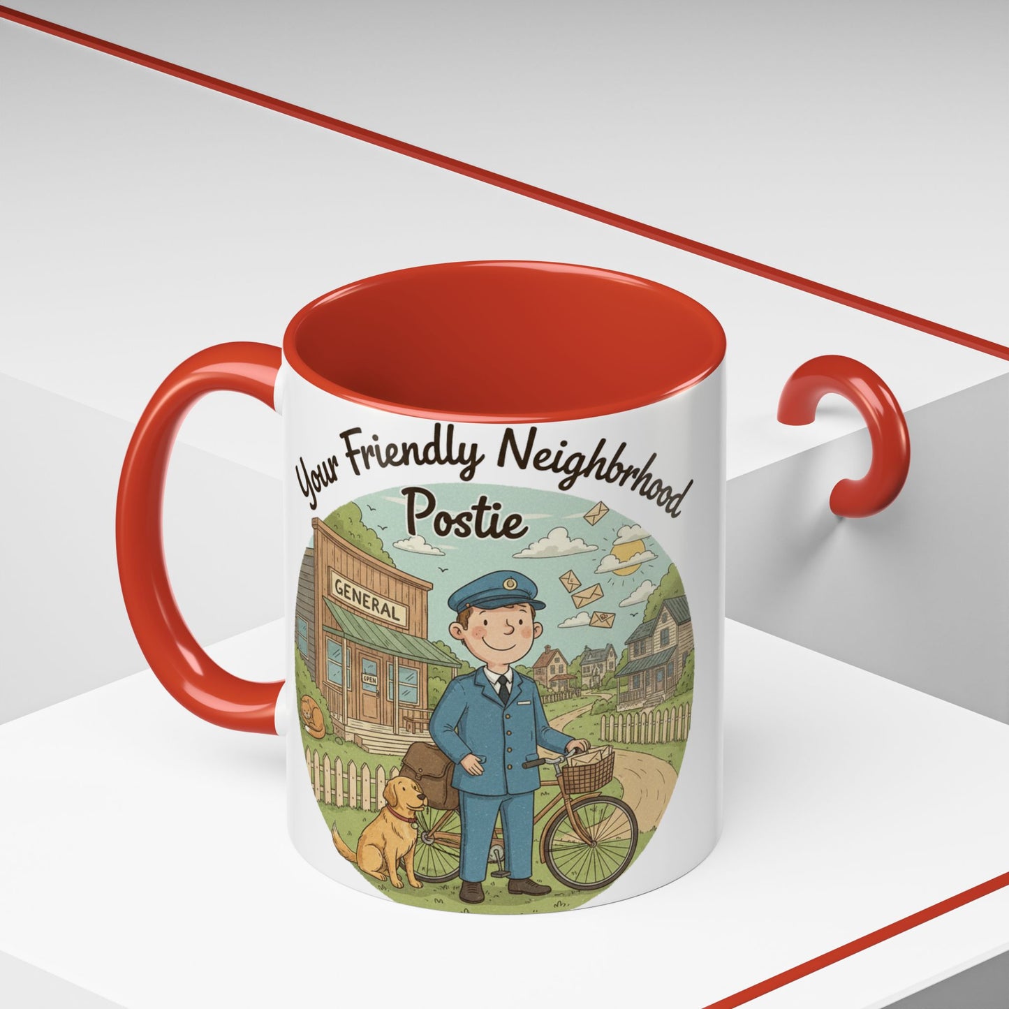 Cozy Neighborhood Coffee Mug Vintage Bike & Cottage Ceramic Accent Mug