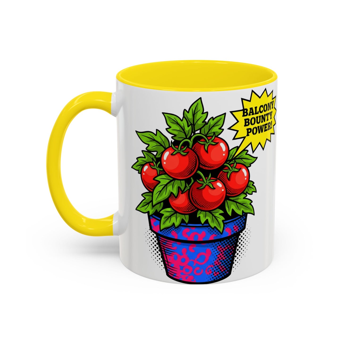 “Balcony Bounty Power!” Coffee Mug – Tomato Plant Garden Accent Mug