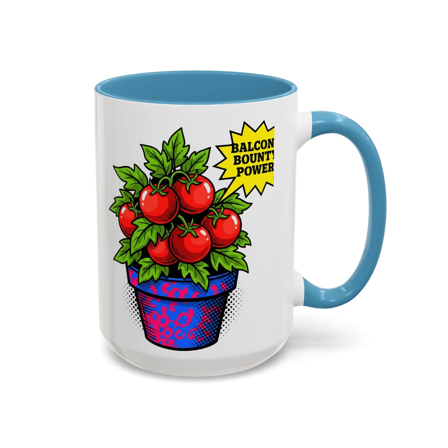 “Balcony Bounty Power!” Coffee Mug – Tomato Plant Garden Accent Mug