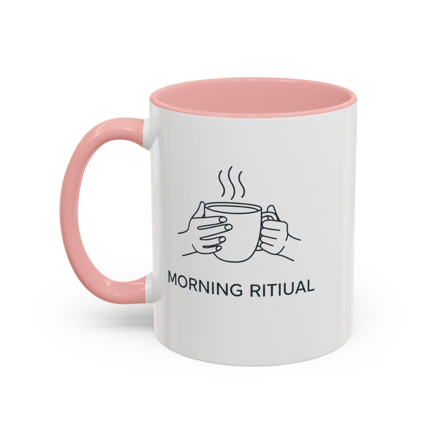 “Morning Ritual” Ceramic Coffee Mug, 11oz Accent Cup