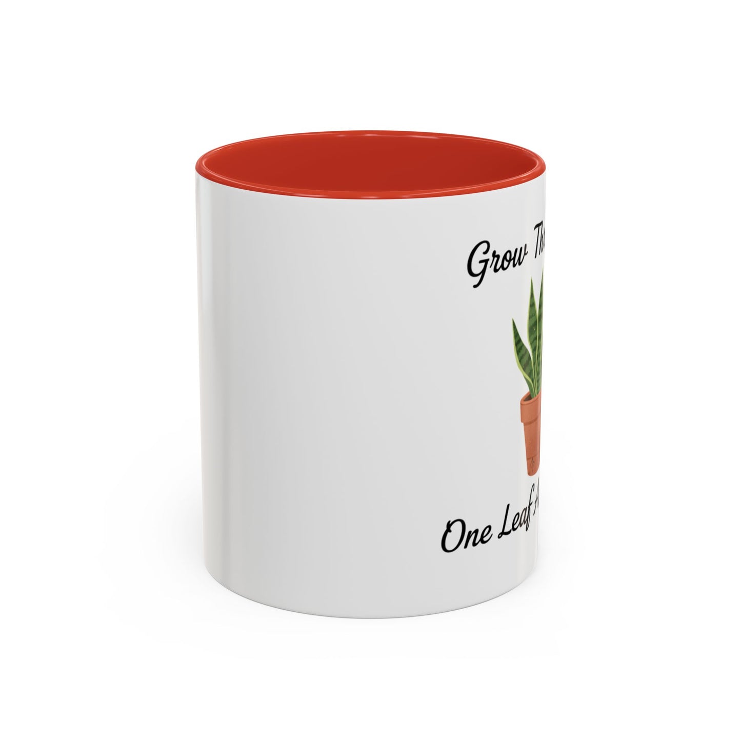 Grow Through It Coffee Mug “One Leaf At A Time” Plant Lover Ceramic Accent Mug