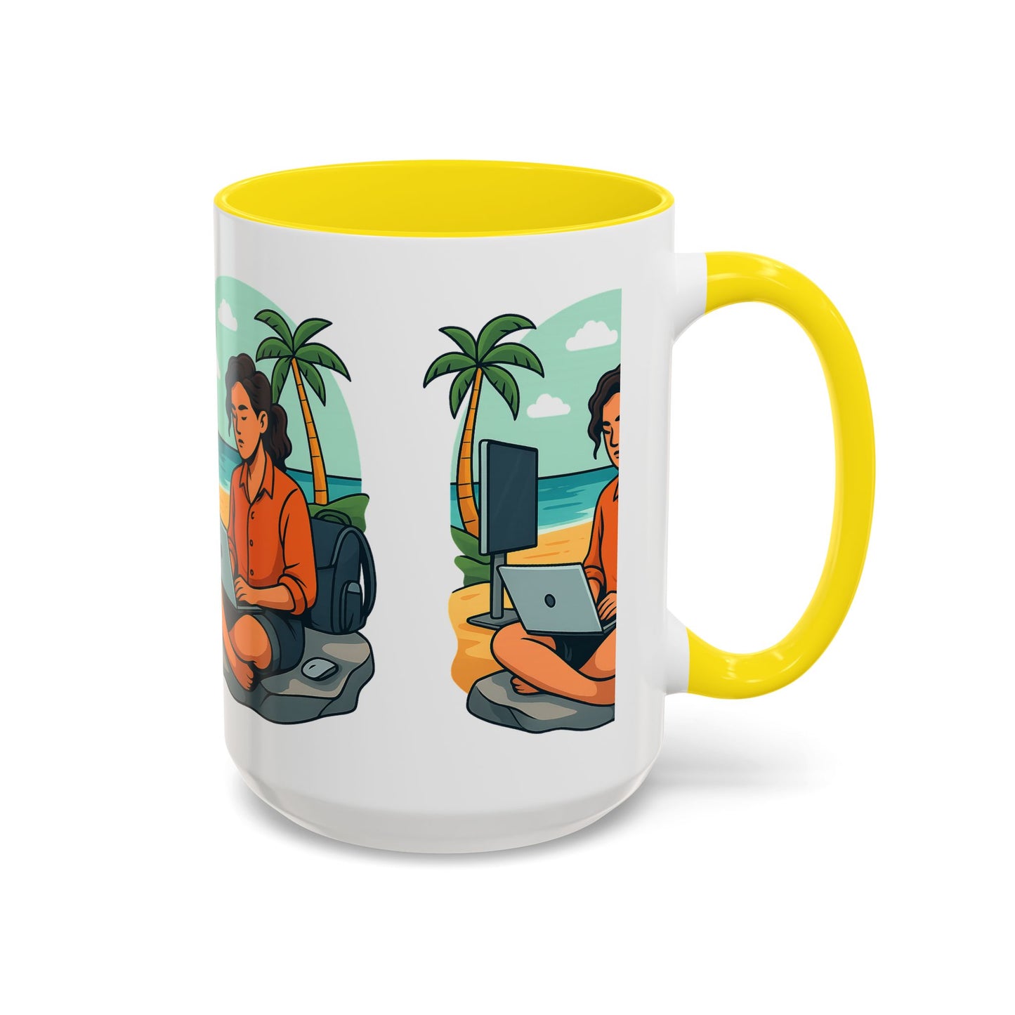 “Be Beautiful” Black-Trim Ceramic Coffee Mug