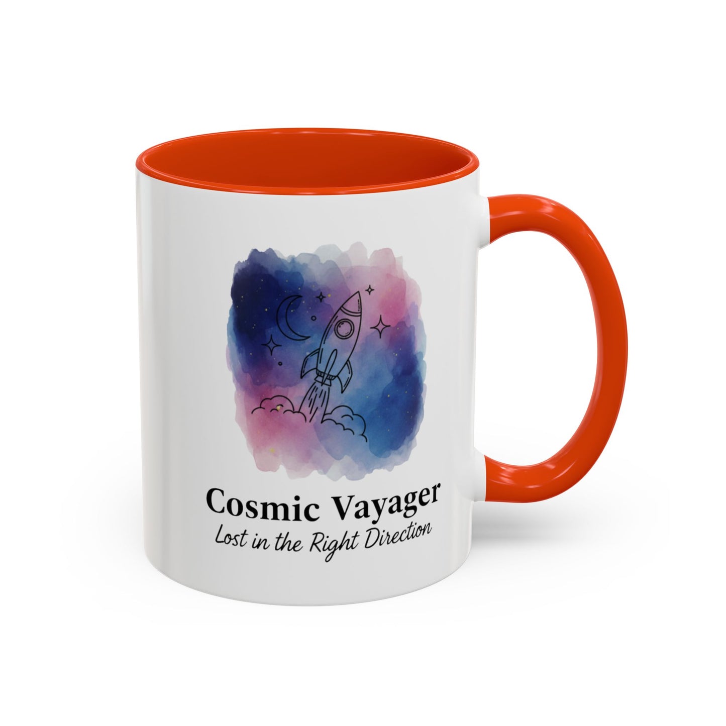 Cosmic Voyager Ceramic Coffee Mug – Space Rocket Art