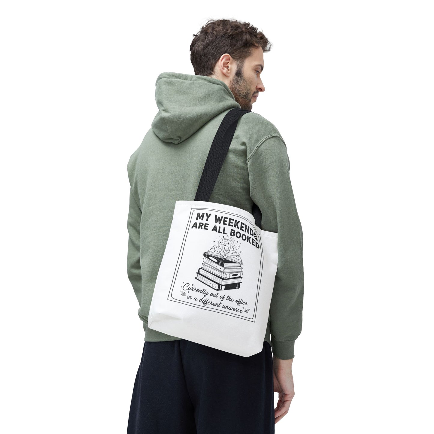 My Weekends Are All Booked Tote Bag | Funny Book Lover Gift | Bibliophile Aesthetic Canvas Bag | Literary Out of Office Tote