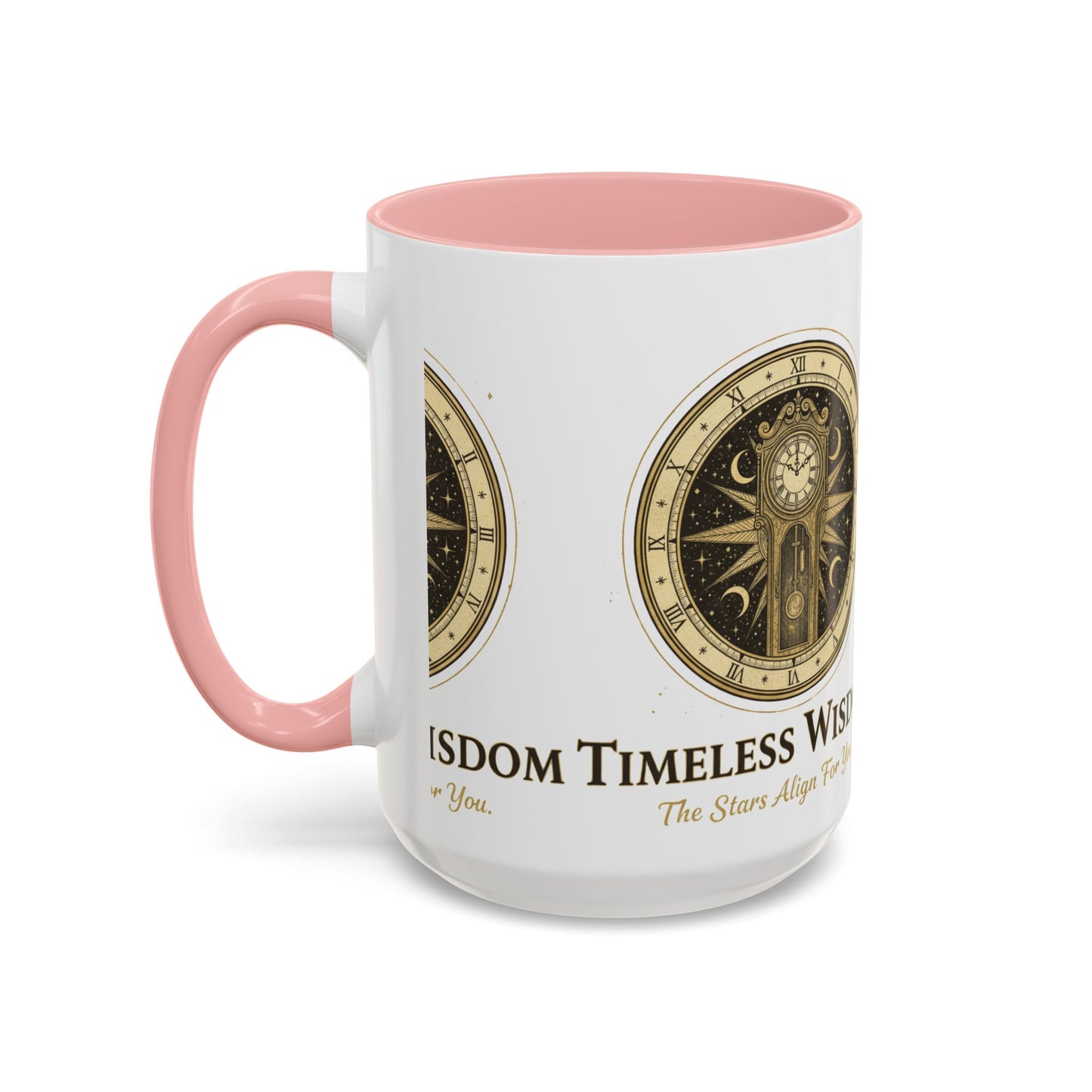 Vintage Celestial Clock Ceramic Coffee Mug | Timeless Wisdom Gift
