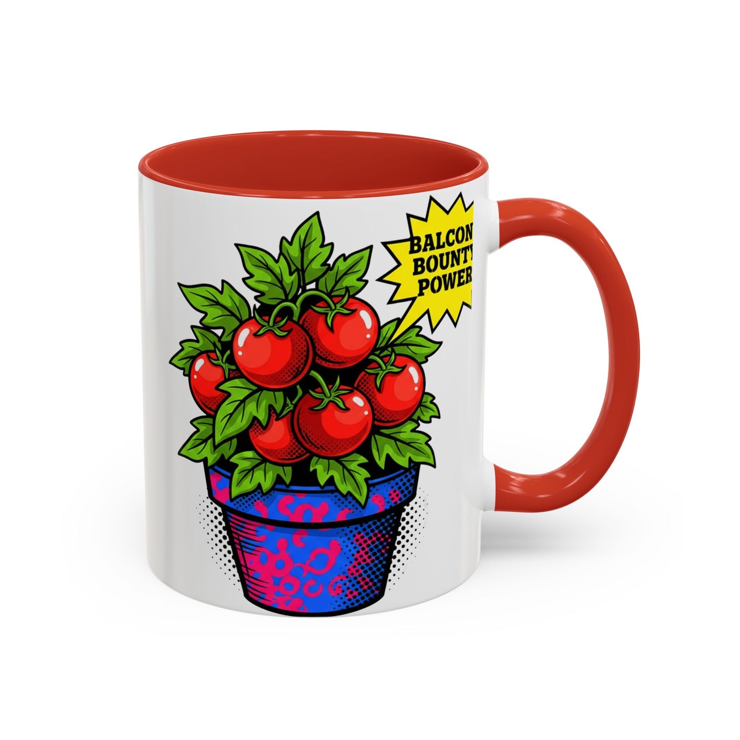 “Balcony Bounty Power!” Coffee Mug – Tomato Plant Garden Accent Mug