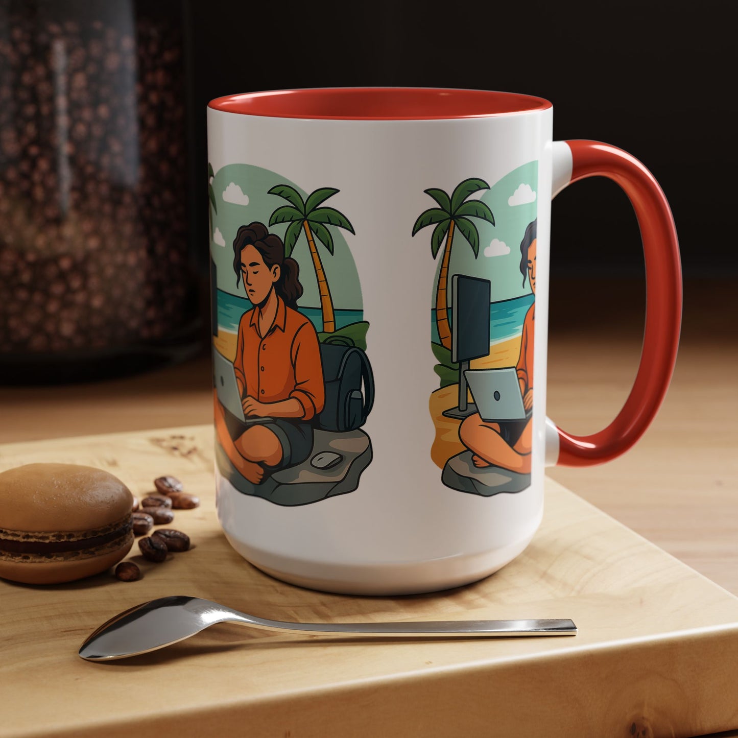 “Be Beautiful” Black-Trim Ceramic Coffee Mug