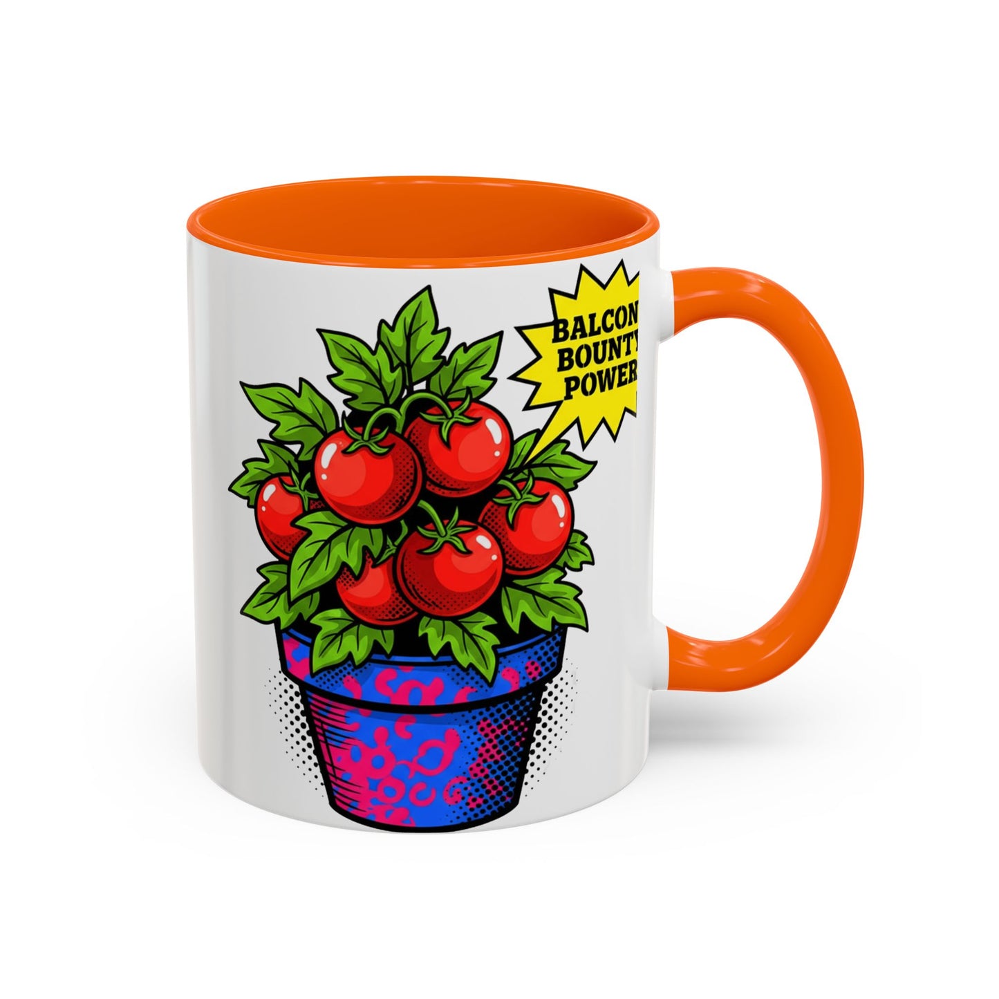 “Balcony Bounty Power!” Coffee Mug – Tomato Plant Garden Accent Mug