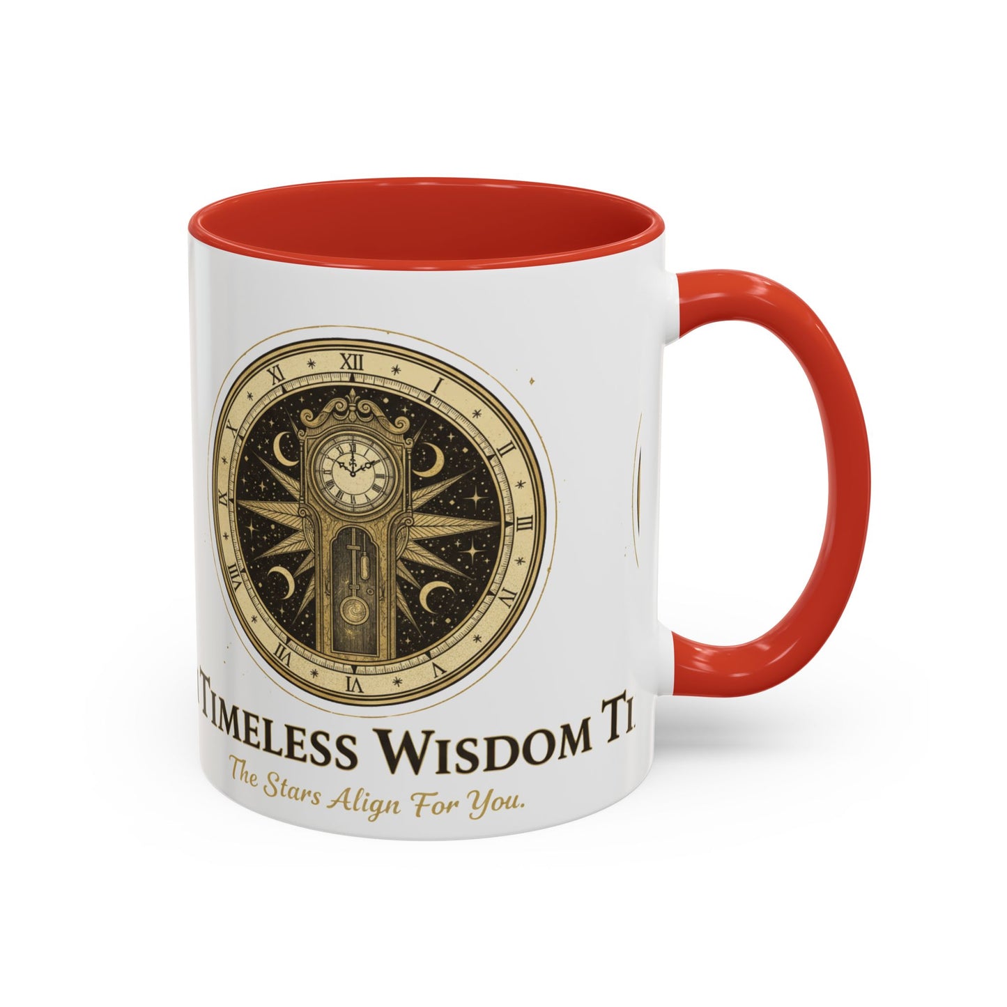 Vintage Celestial Clock Ceramic Coffee Mug | Timeless Wisdom Gift