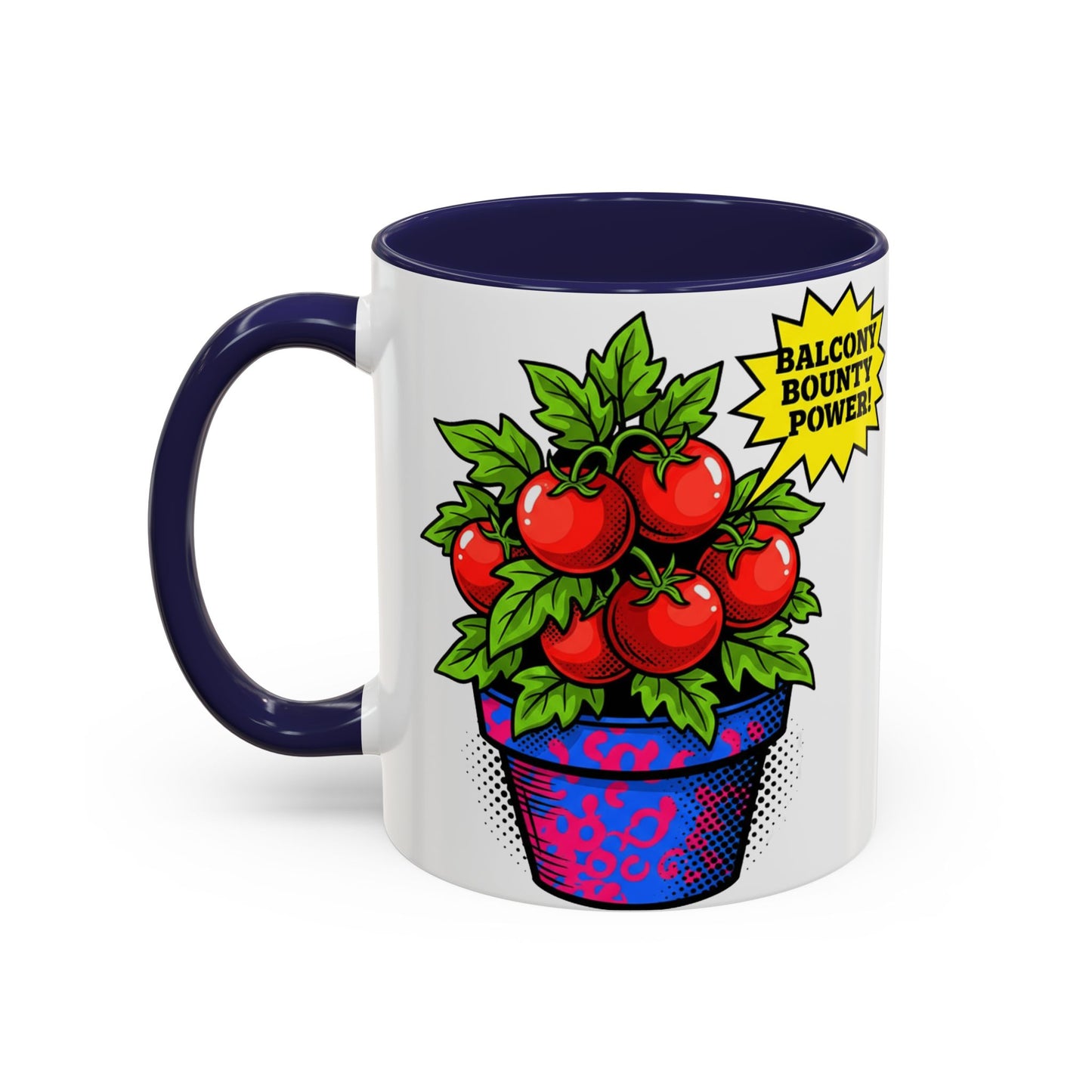 “Balcony Bounty Power!” Coffee Mug – Tomato Plant Garden Accent Mug