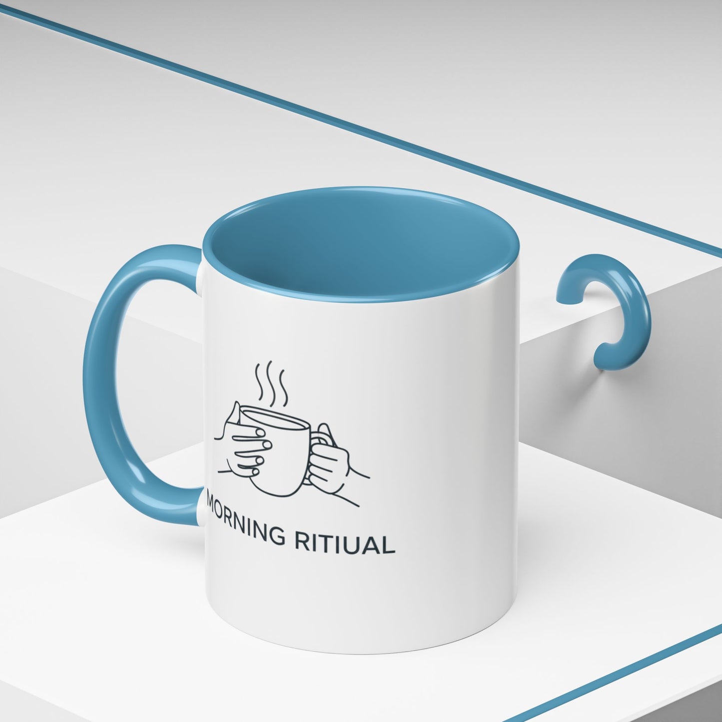 “Morning Ritual” Ceramic Coffee Mug, 11oz Accent Cup