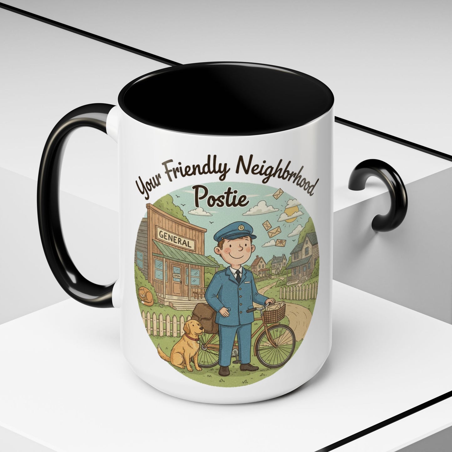 Cozy Neighborhood Coffee Mug Vintage Bike & Cottage Ceramic Accent Mug