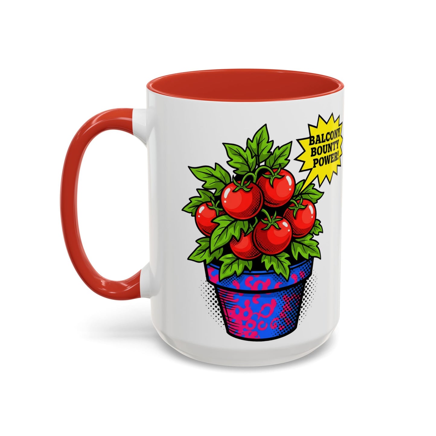 “Balcony Bounty Power!” Coffee Mug – Tomato Plant Garden Accent Mug