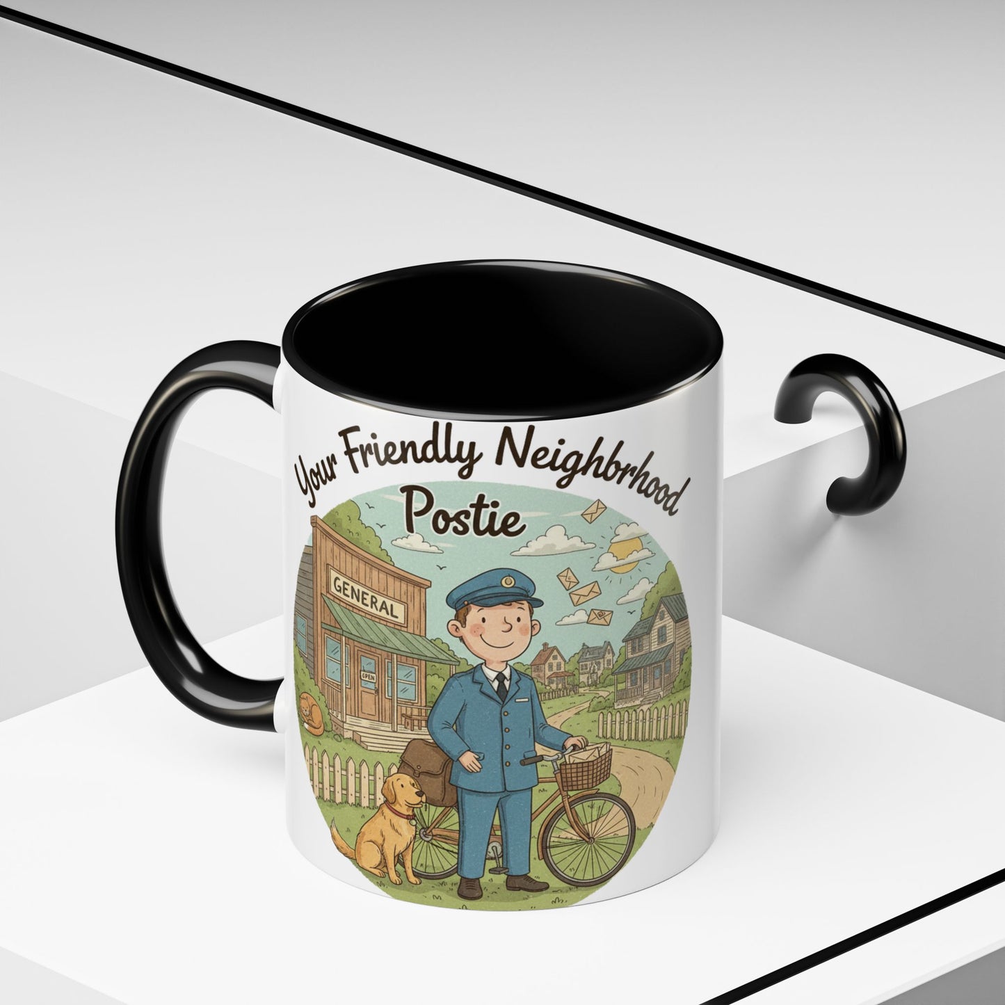 Cozy Neighborhood Coffee Mug Vintage Bike & Cottage Ceramic Accent Mug