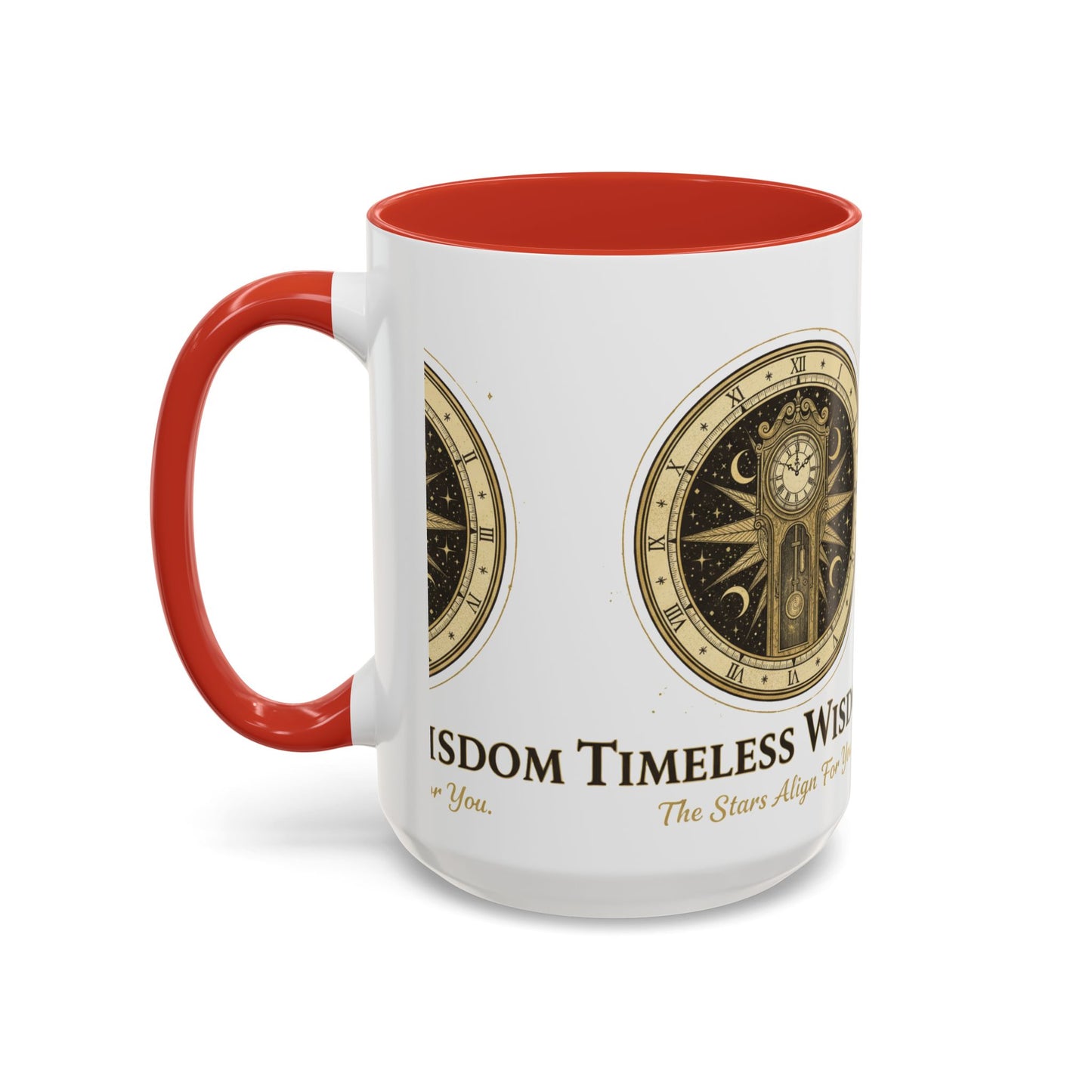 Vintage Celestial Clock Ceramic Coffee Mug | Timeless Wisdom Gift